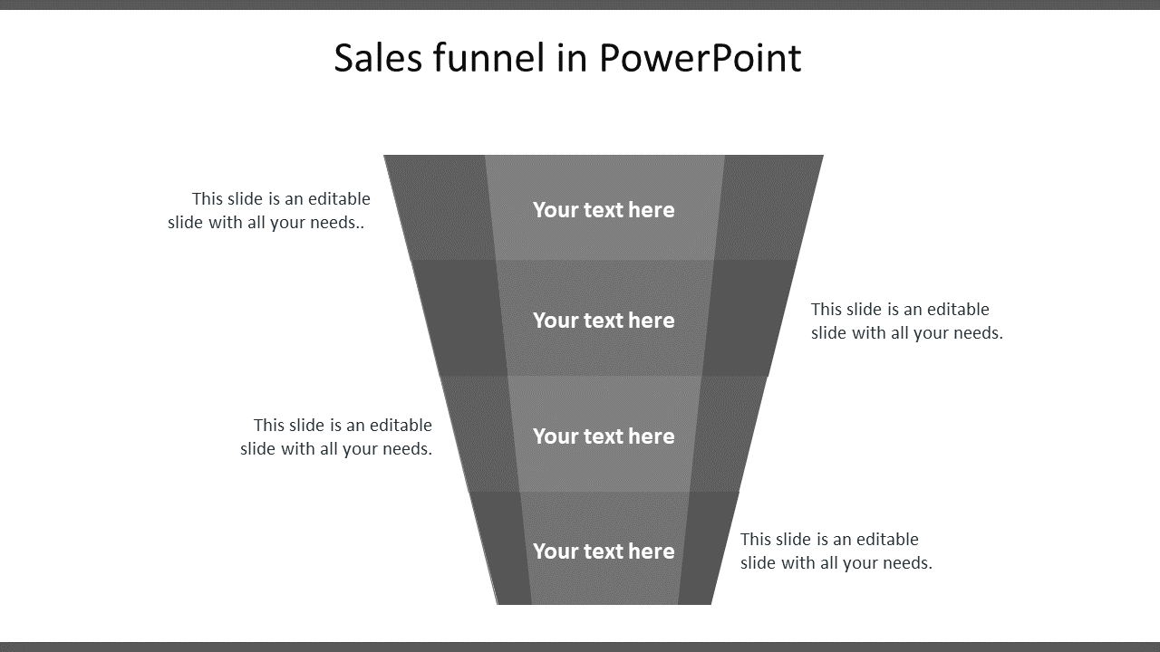 Free - Creative Sales Funnel Template PowerPoint In Grey Color